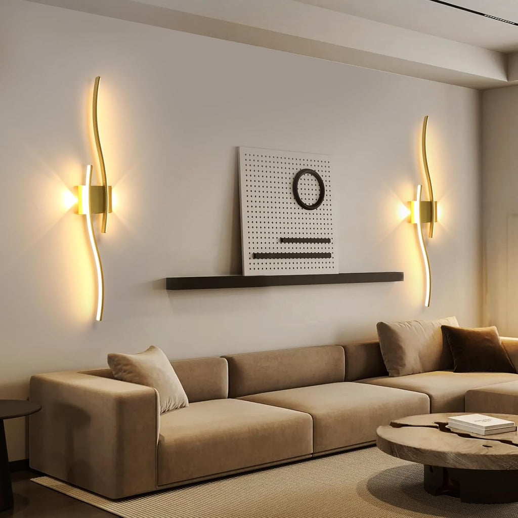 Wall Light - Gold Aluminium Frame, Warm Light