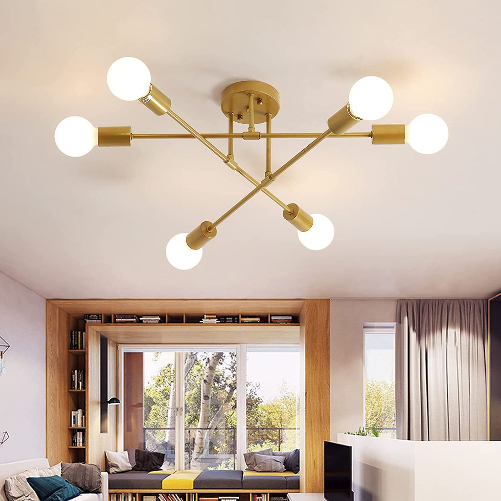 Ceiling Light - Gold Metal Frame