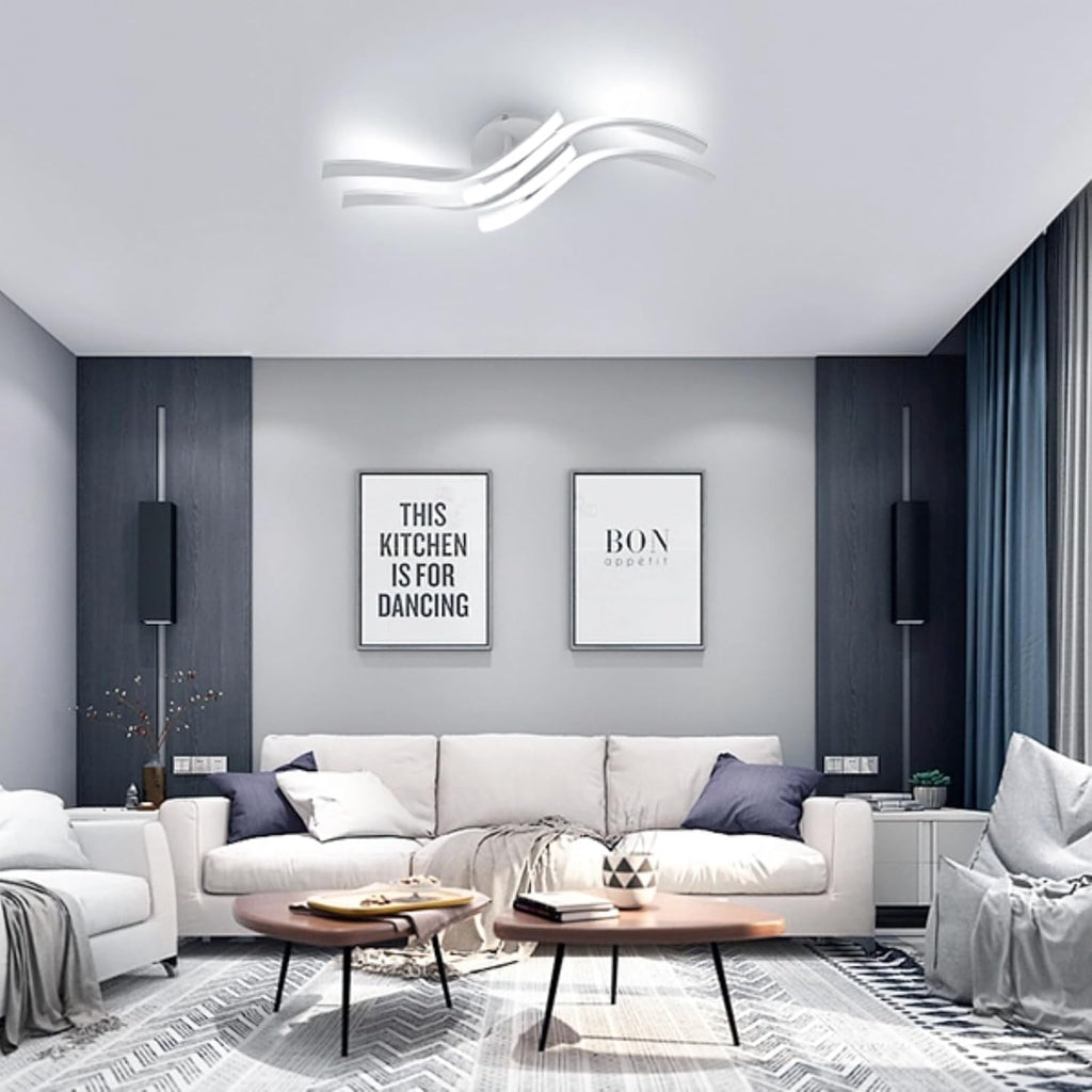 Plafoniera - Struttura in alluminio bianco, Luce bianca