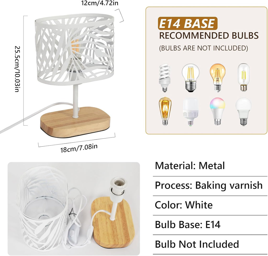 Table Lamps - White Metal Frame
