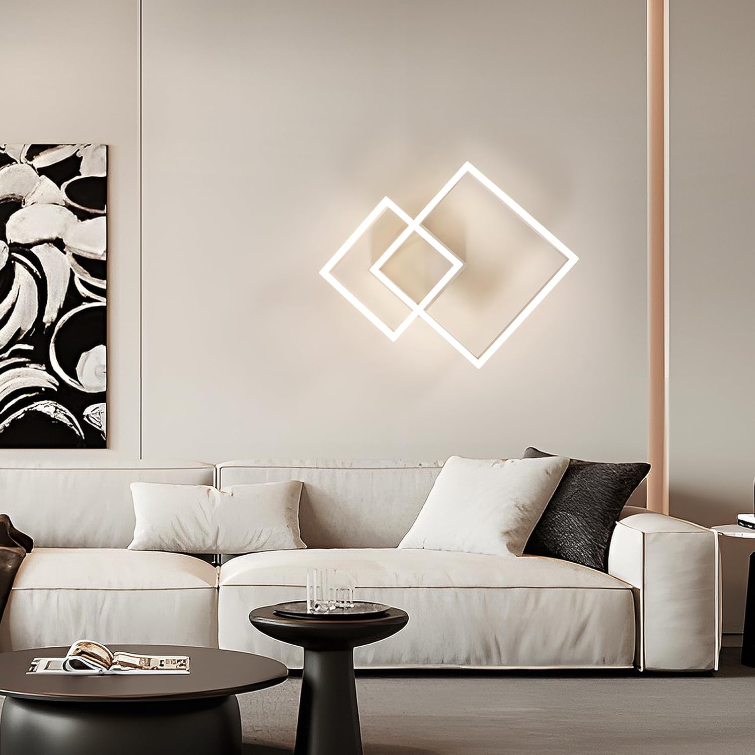 Ceiling Light - White Acrylic Frame, Natural Light
