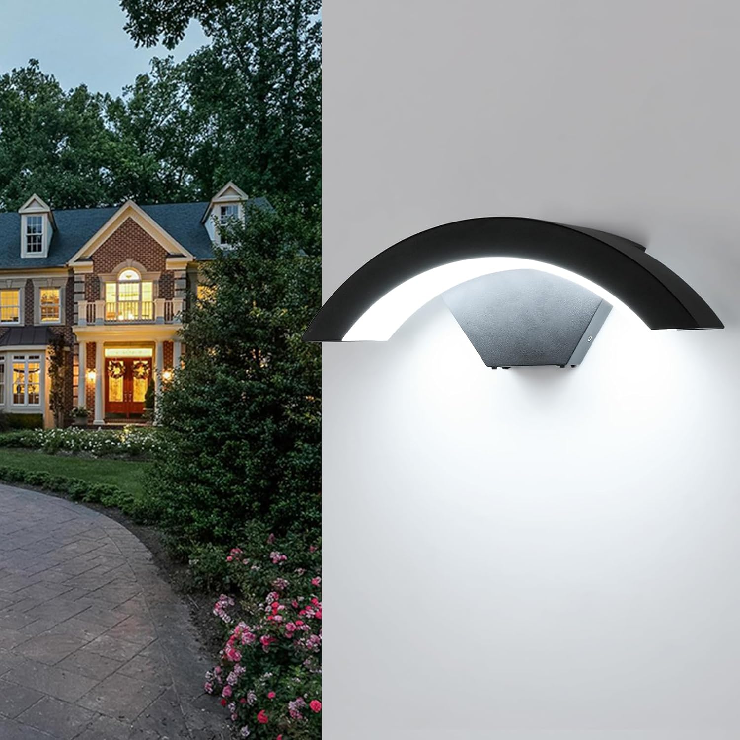 Wall Light - Black Metal Frame, White Light