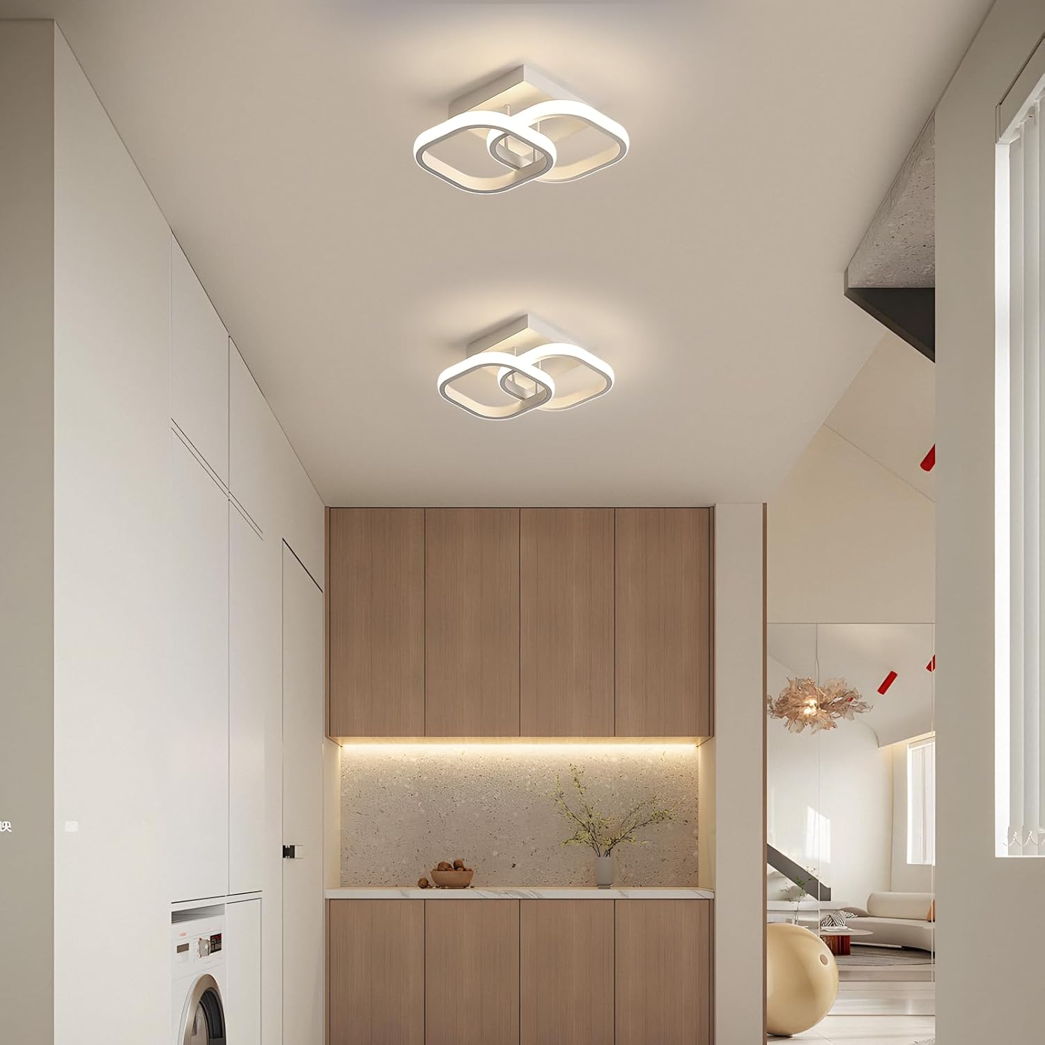 Ceiling Light - White Aluminium Frame, Natural Light