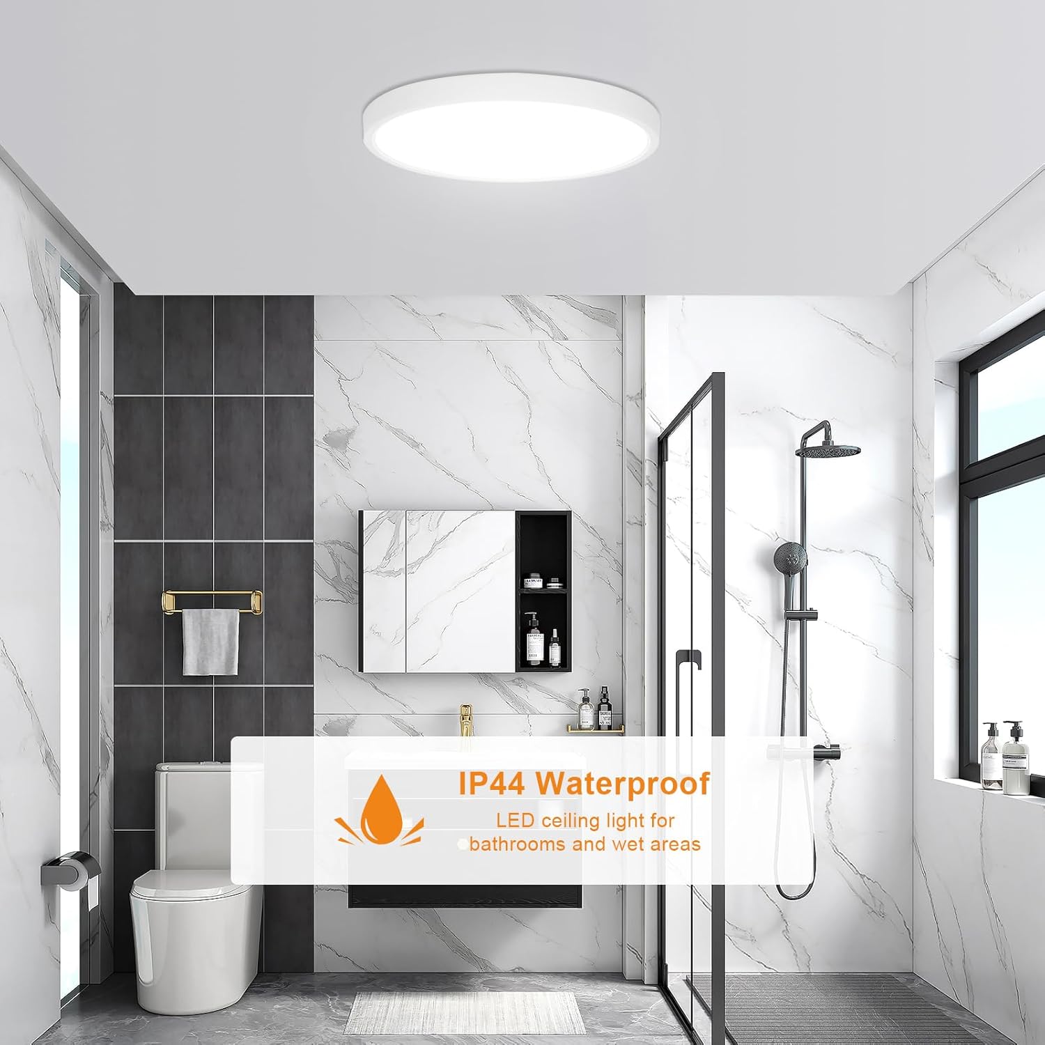 Ceiling Light - White Plastic Frame, Tunable and Dimmable