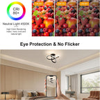 Ceiling Light - Black Aluminium Frame, Natural Light