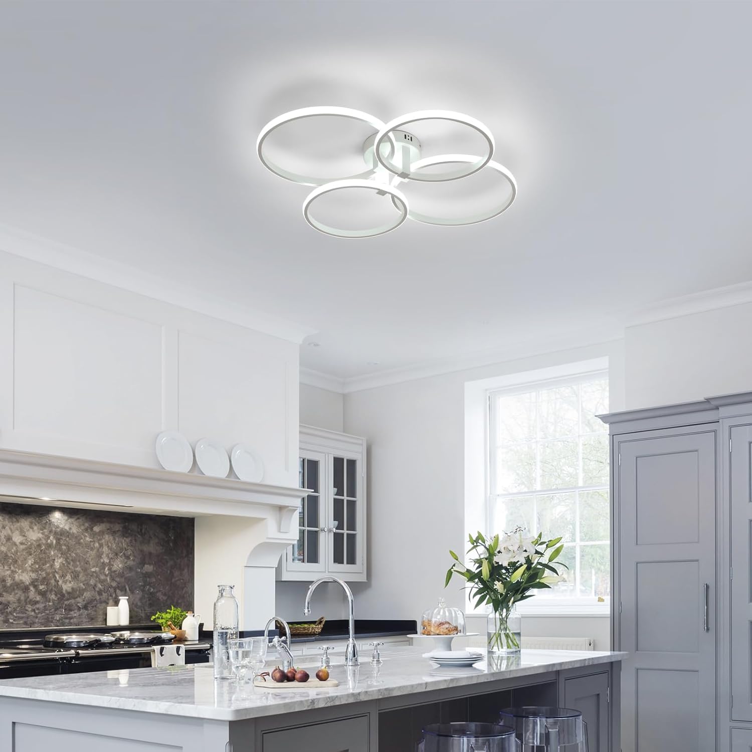 Ceiling Light - White Aluminium Frame, Tunable and Dimmable
