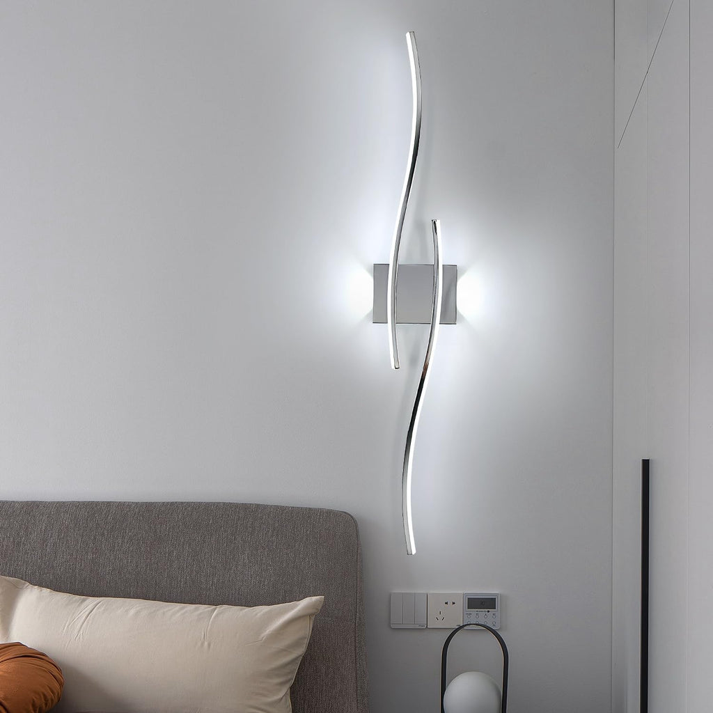 Wandleuchte - Rahmen aus verchromtem Aluminium, weißes Licht