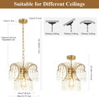 Chandeliers - Gold Metal Frame