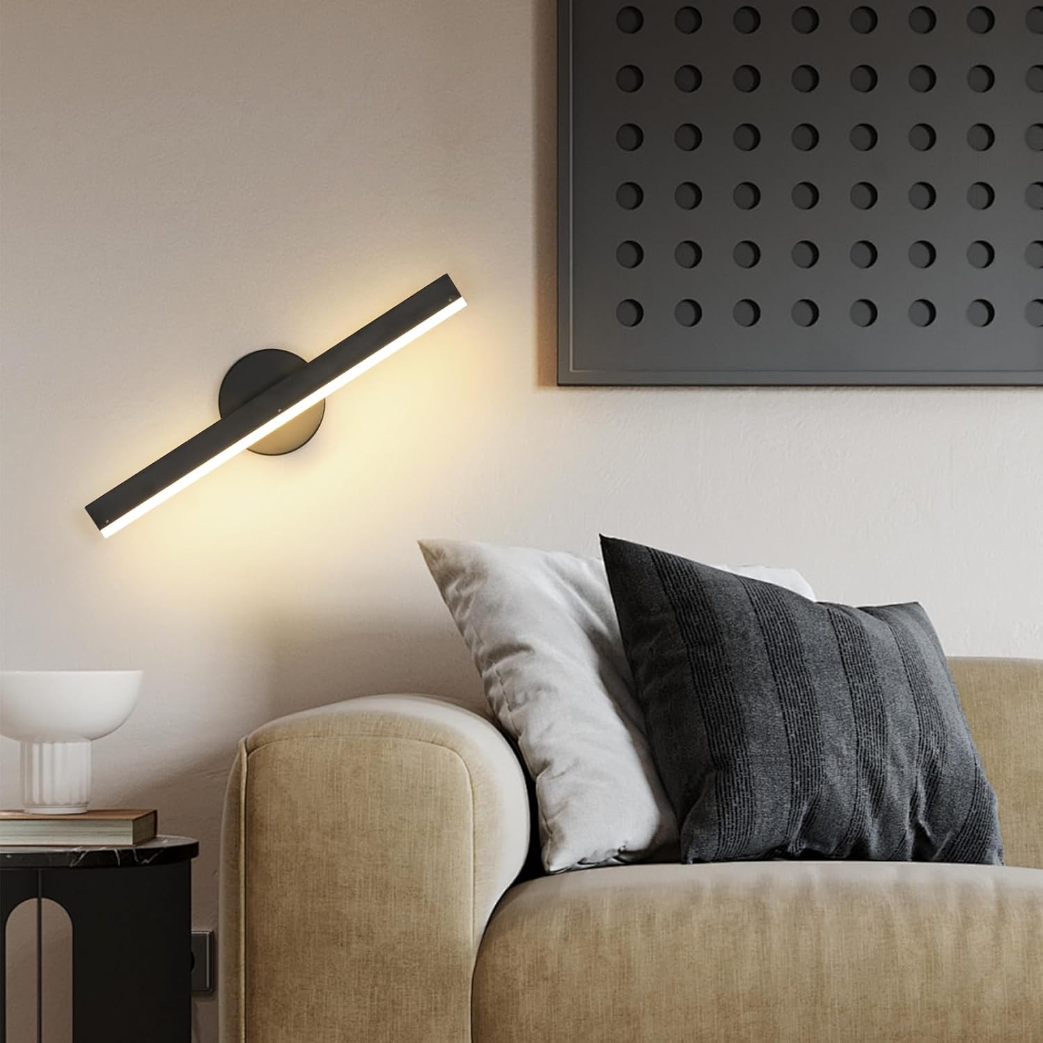Wall Light - Black Acrylic Frame, Warm Light