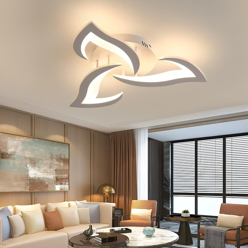 Ceiling Light - White Acrylic Frame, Warm Light
