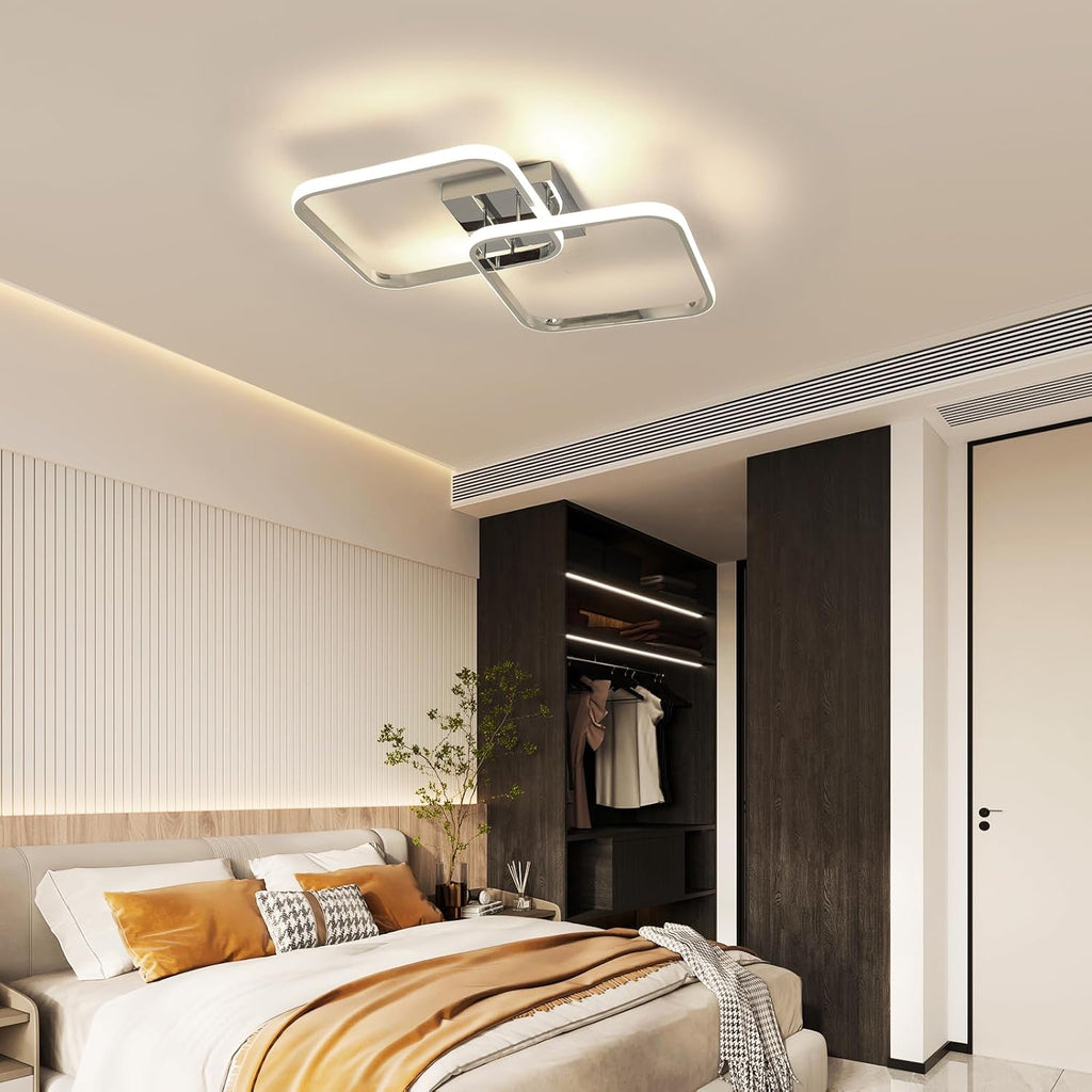 Ceiling Light - Chrome Aluminium Frame, Natural Light