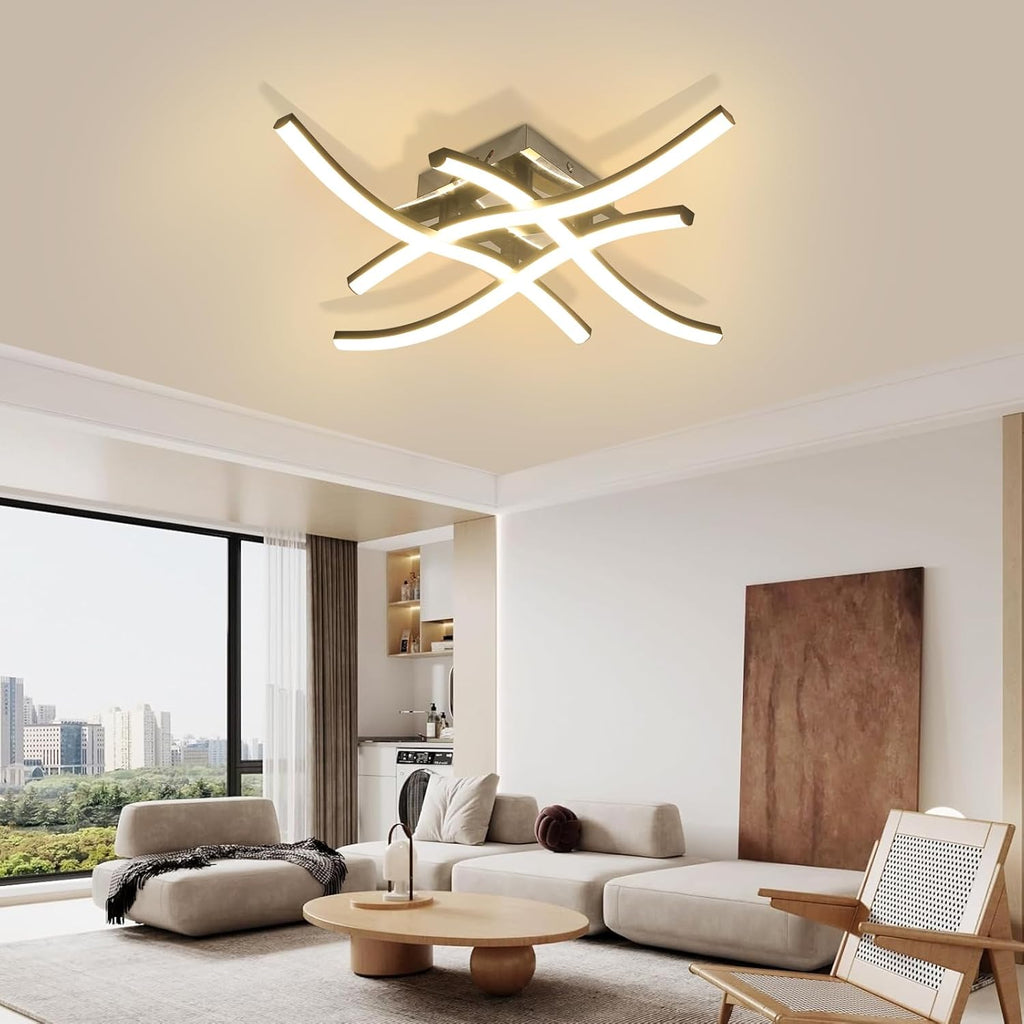Ceiling Light - Black Aluminium Frame, Warm Light