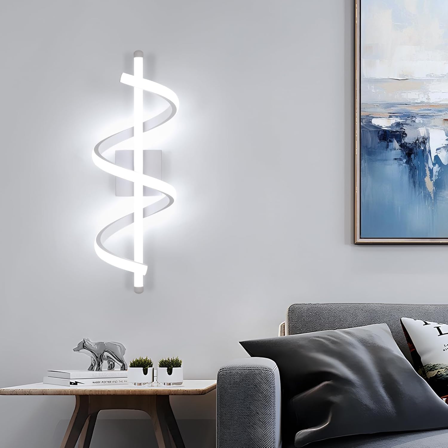 Wall Light - White Aluminium Frame, White Light