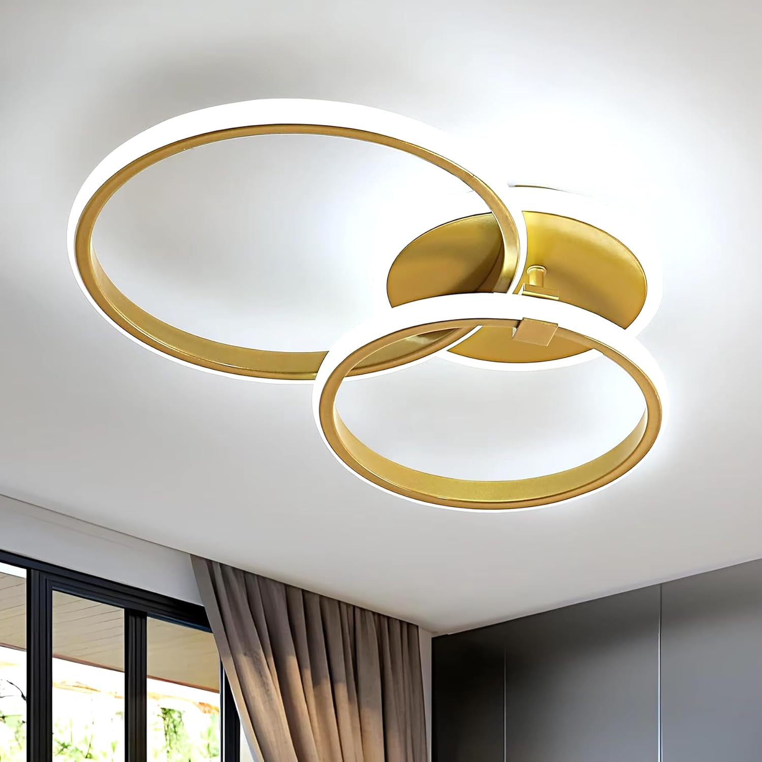 Ceiling Light - Gold Acrylic Frame, White Light