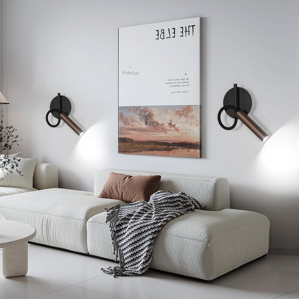 Wall Light - Black Metal Frame, White Light