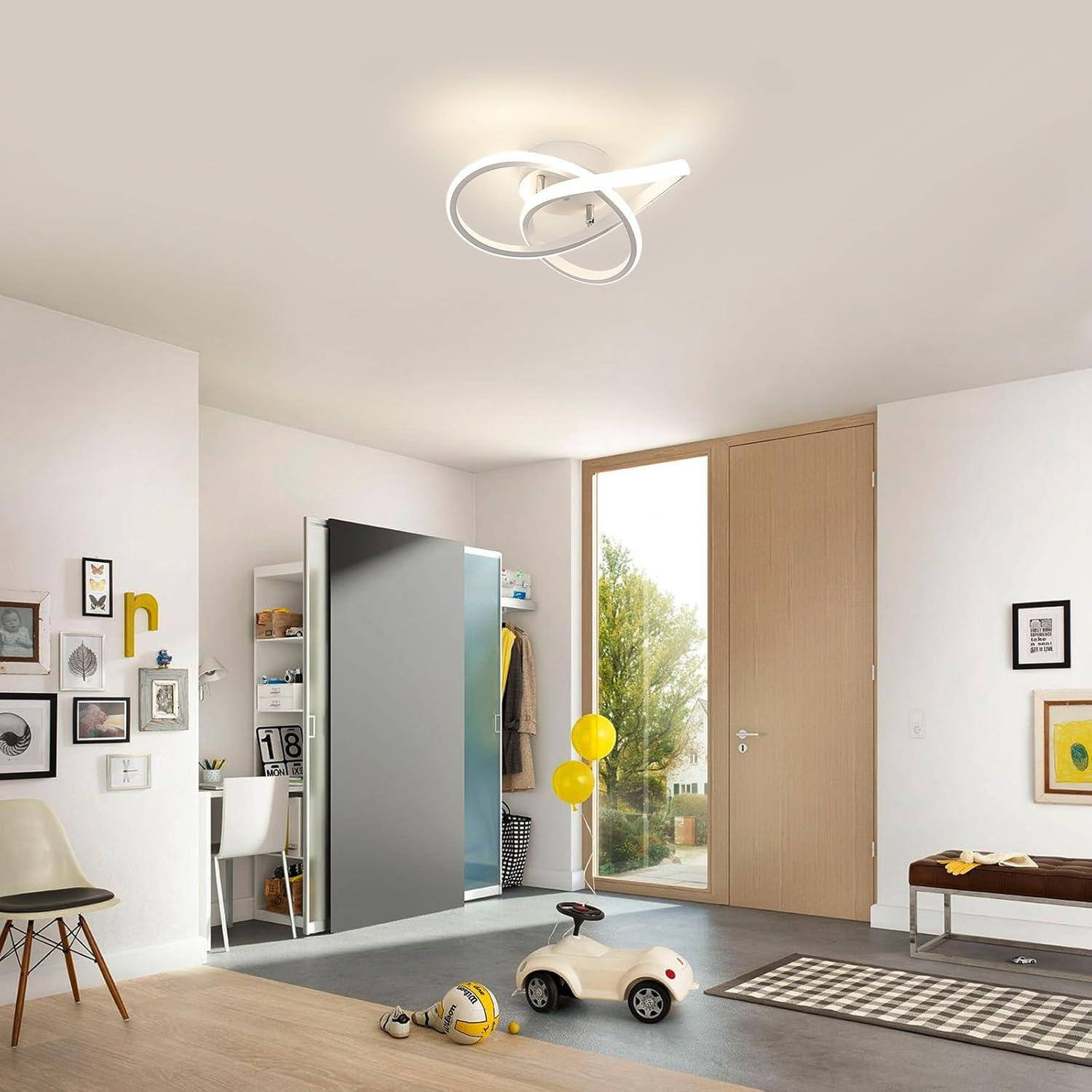 Ceiling Light - White Aluminium Frame, Natural Light