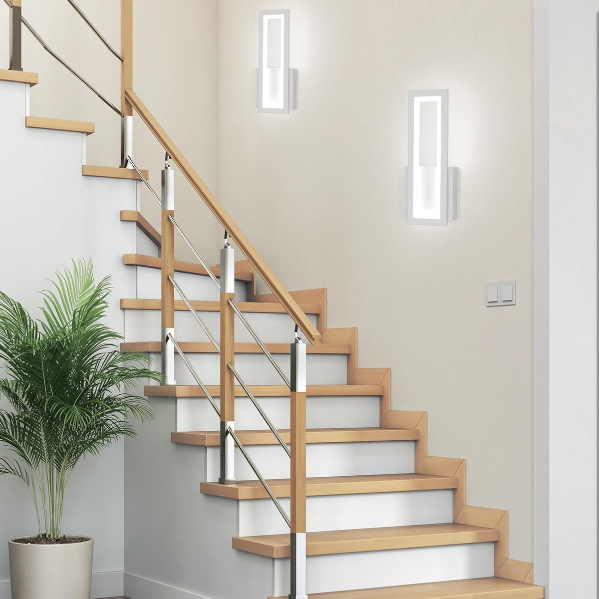 Wall Light - White Acrylic Frame, White Light
