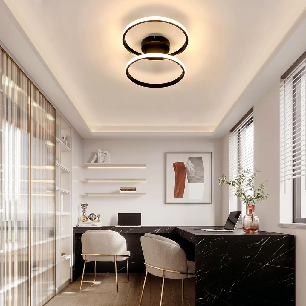 Ceiling Light - Black Aluminium Frame, Tunable and Dimmable