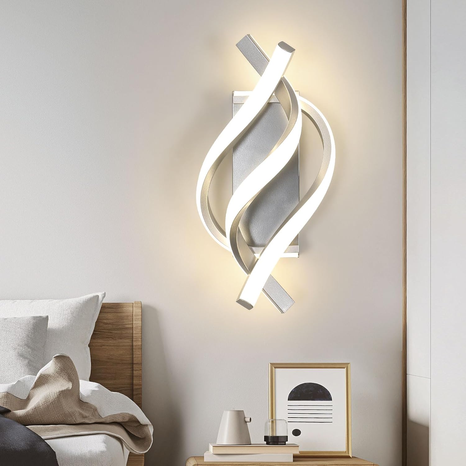 Wall Light - Silver Aluminium Frame, Natural Light