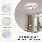Ceiling Light - White Metal Frame, Natural Light