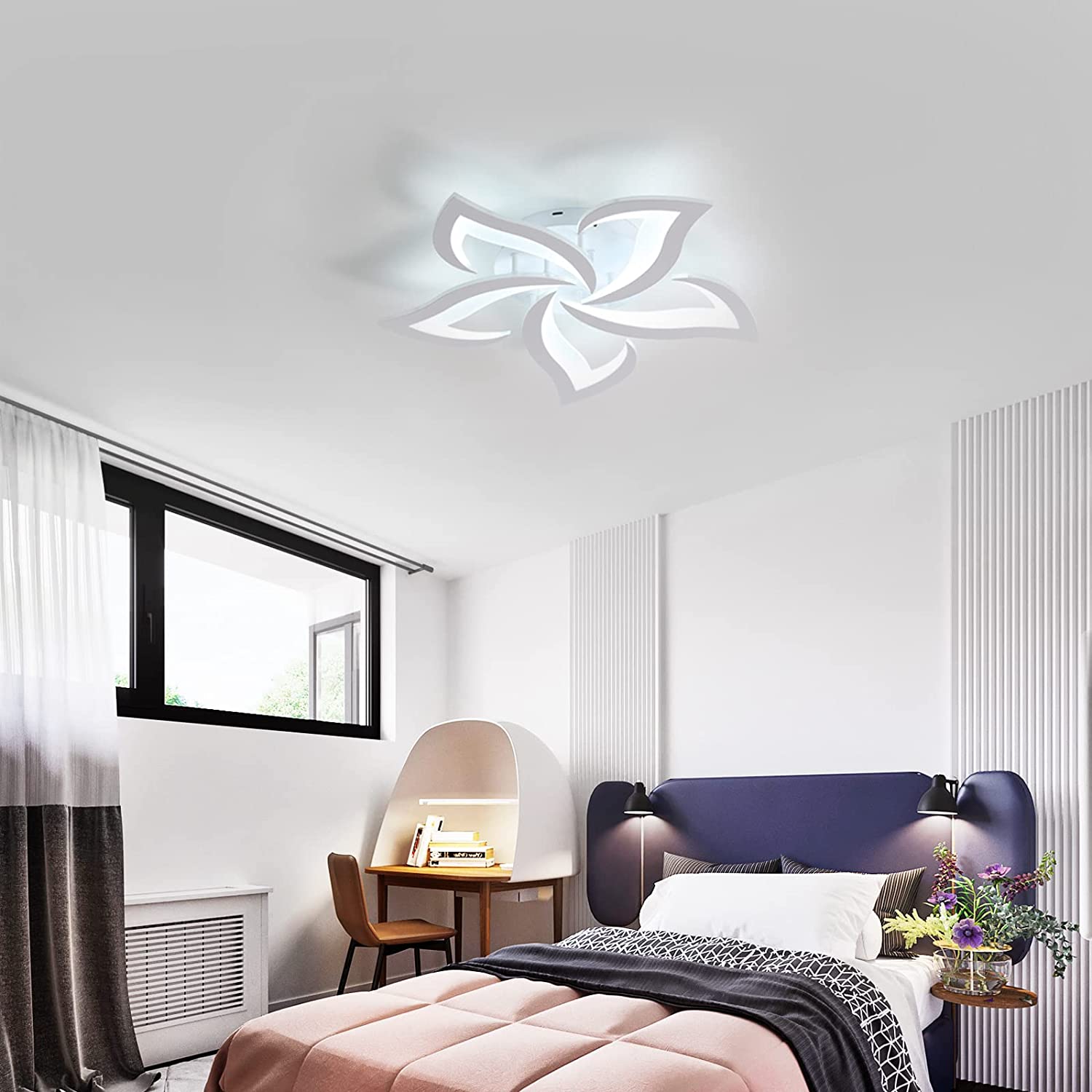 Ceiling Light - White Acrylic Frame, White Light