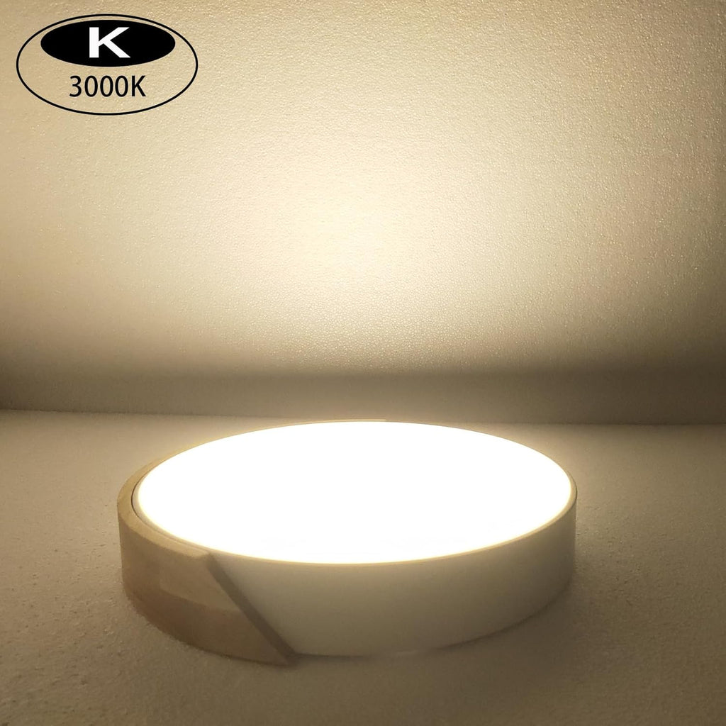 Ceiling Light - White Metal Frame, Warm Light