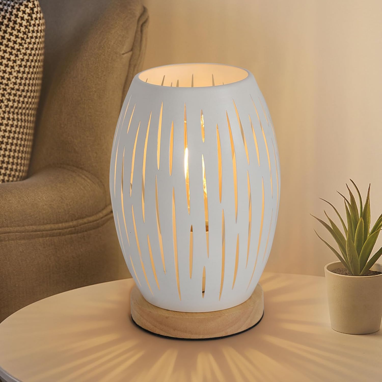 Table Lamps - White Metal Frame
