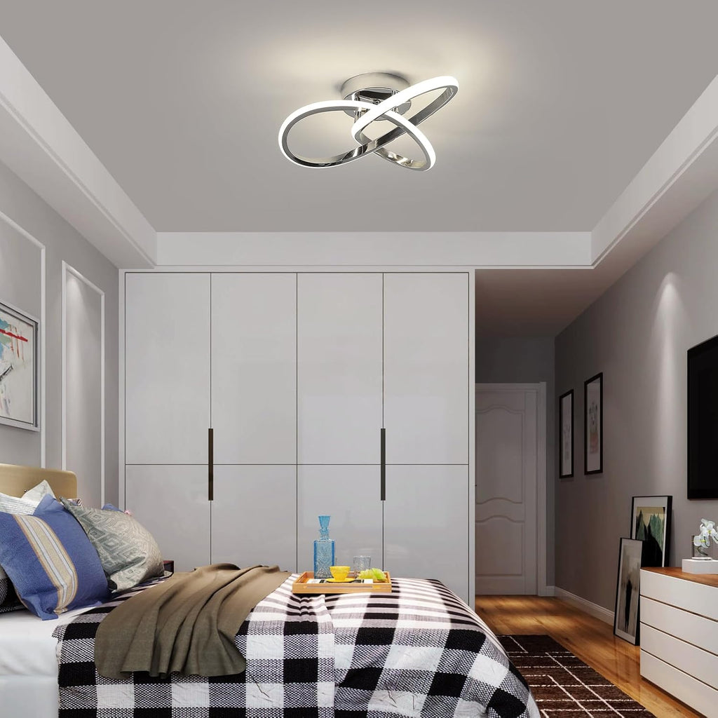 Ceiling Light - Chrome Aluminium Frame, Natural Light
