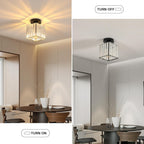 Ceiling Light - Black Crystal Frame, Warm Light