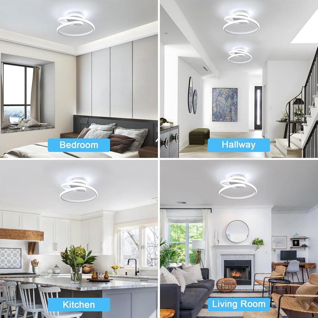 Ceiling Light - White Aluminium Frame, White Light
