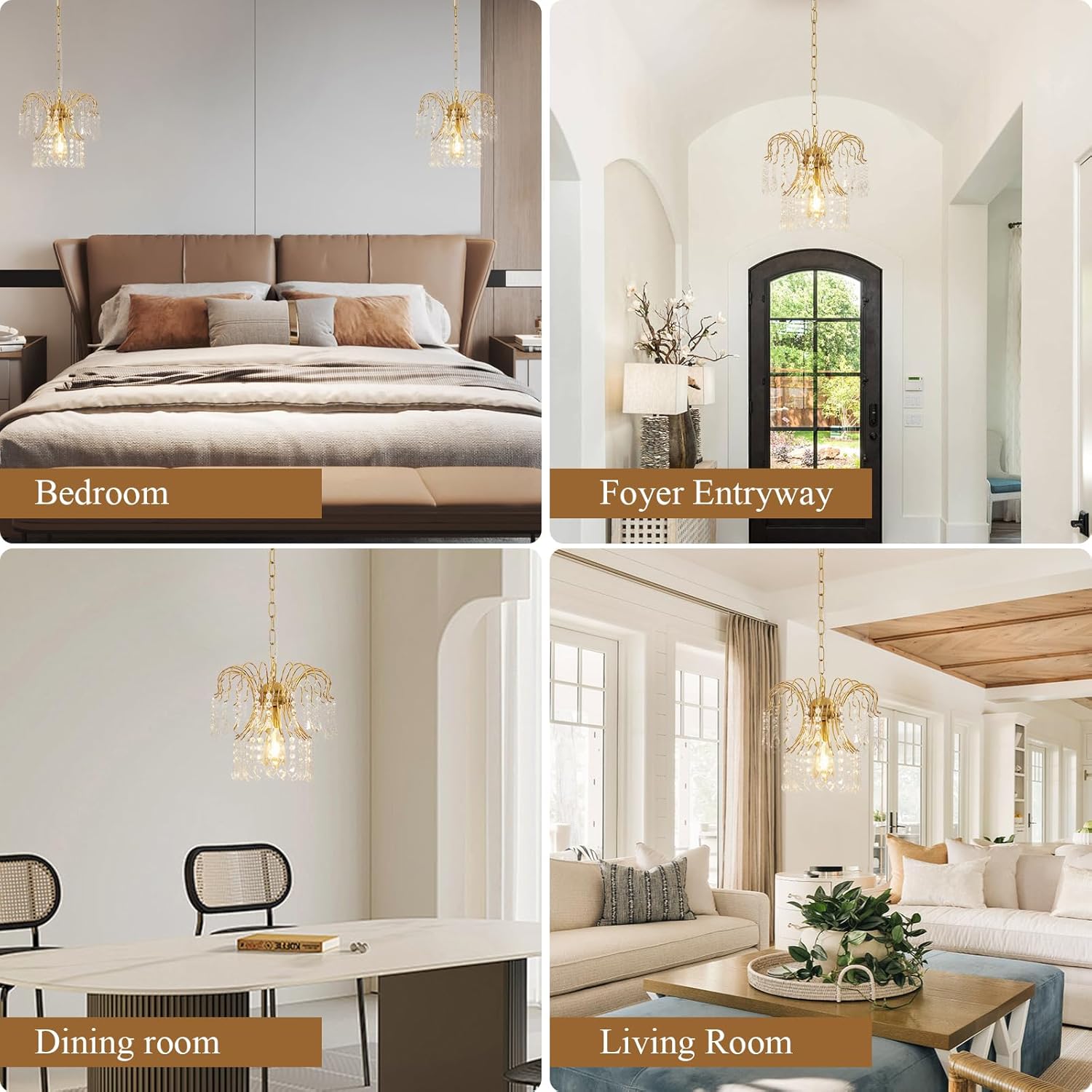 Chandeliers - Gold Metal Frame