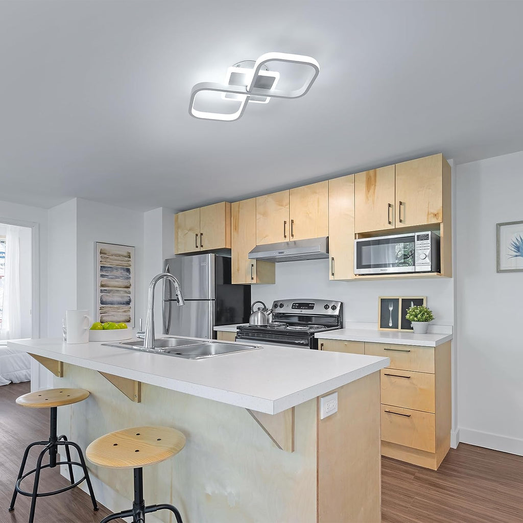 Ceiling Light - White Acrylic Frame, White Light