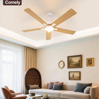 Ceiling Light - White Wood Frame, Tunable and Dimmable