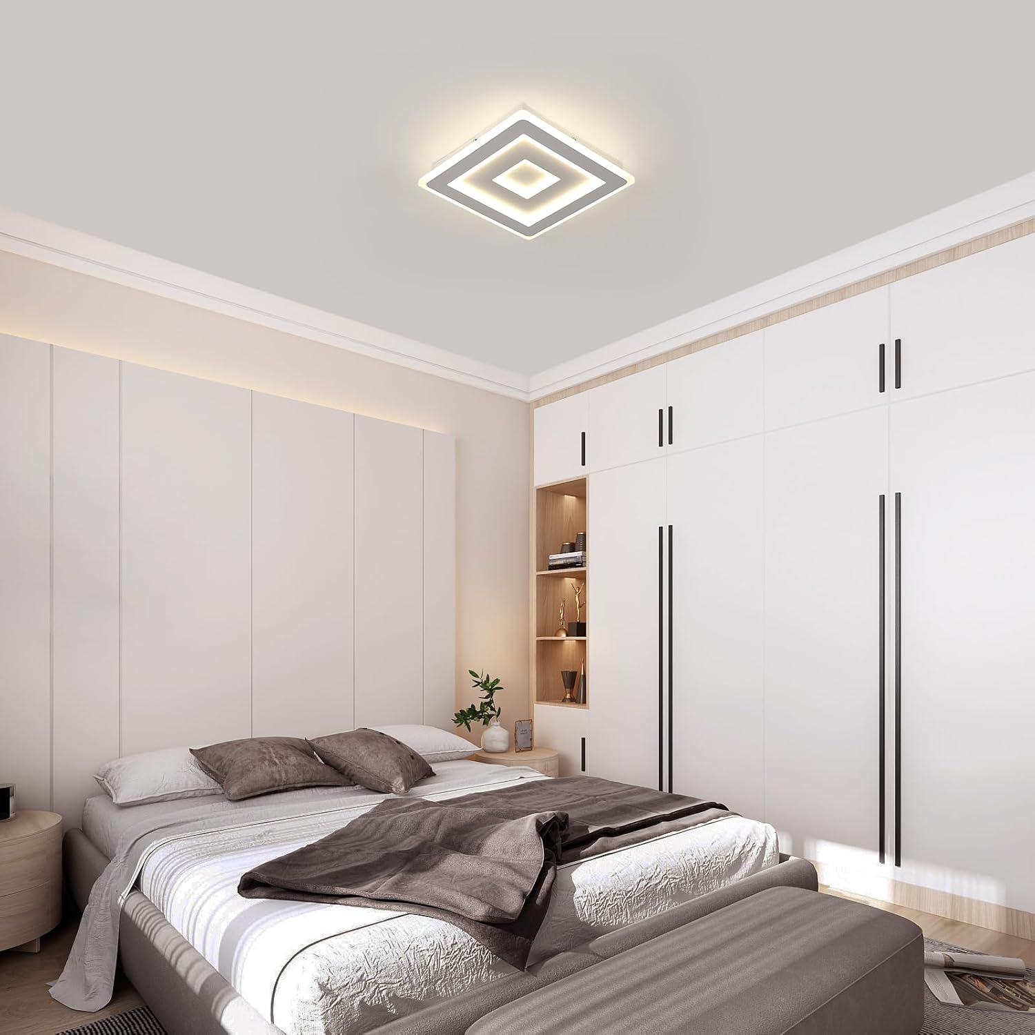 Ceiling Light - White Acrylic Frame, Natural Light