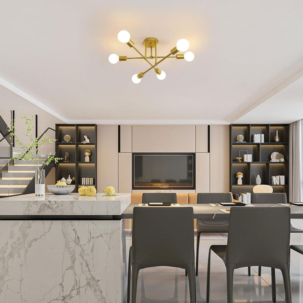 Ceiling Light - Gold Metal Frame