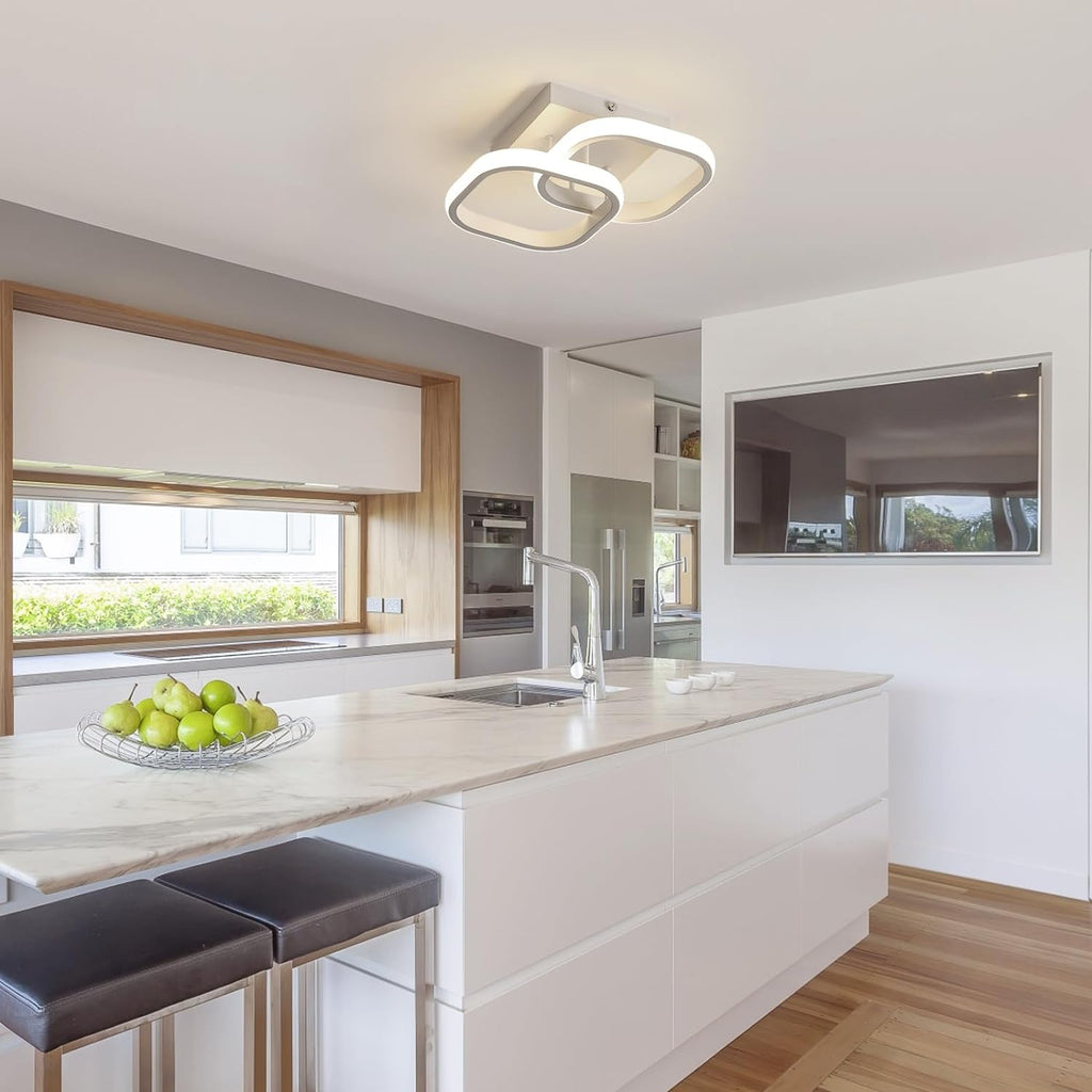 Ceiling Light - White Aluminium Frame, Natural Light