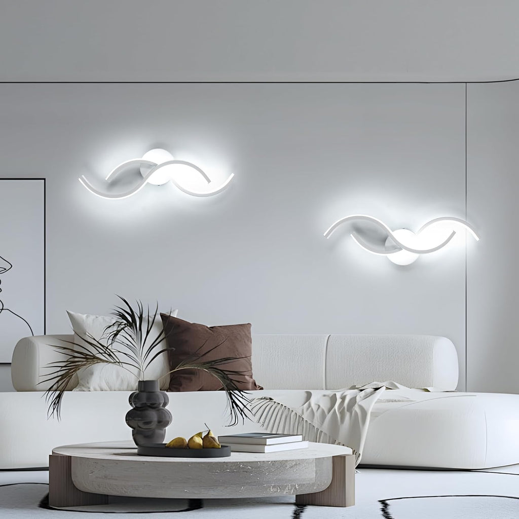 Wall Light - White Aluminium Frame, White Light