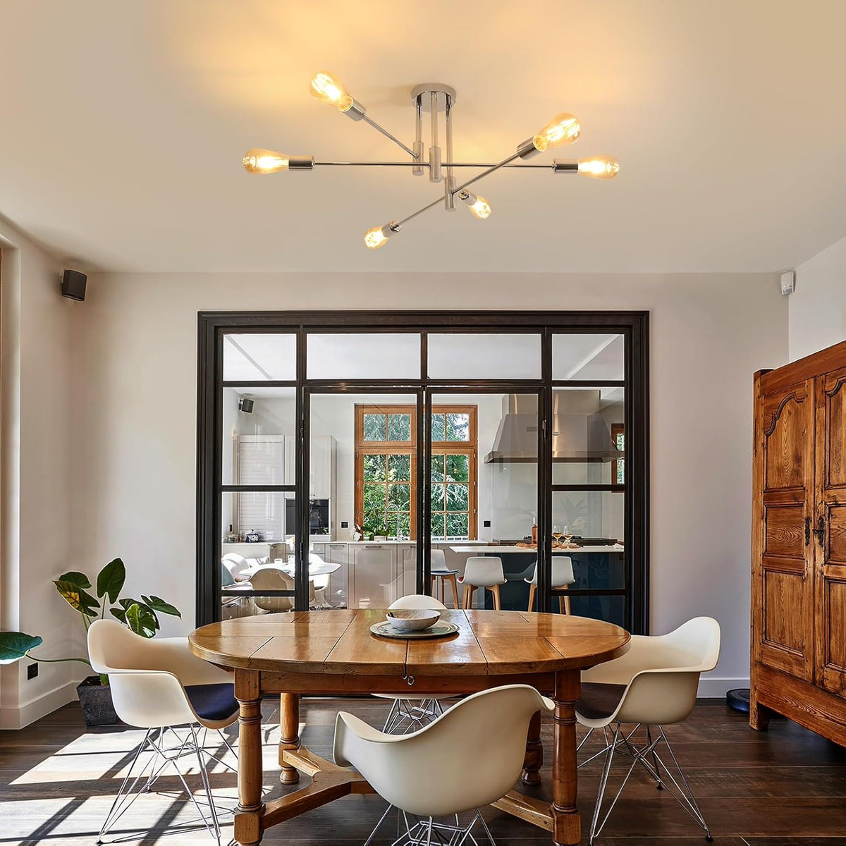 Ceiling Light - Chrome Metal Frame