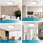 Ceiling Light - White Plastic Frame, Warm Light