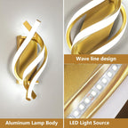 Wall Light - Gold Aluminium Frame, White Light