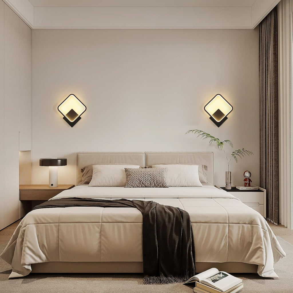 Wall Light - Black Aluminium Frame, Warm Light