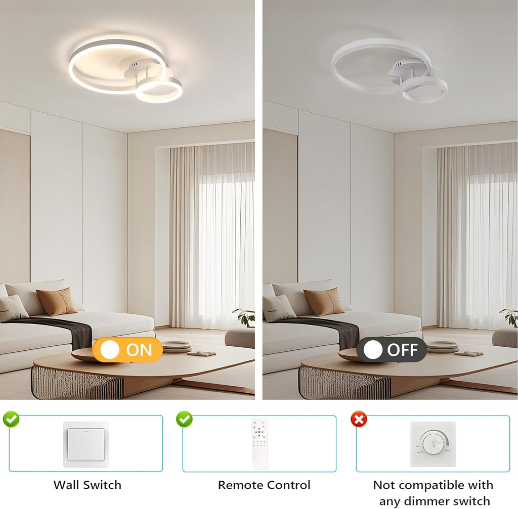 Ceiling Light - White Acrylic Frame, Tunable and Dimmable