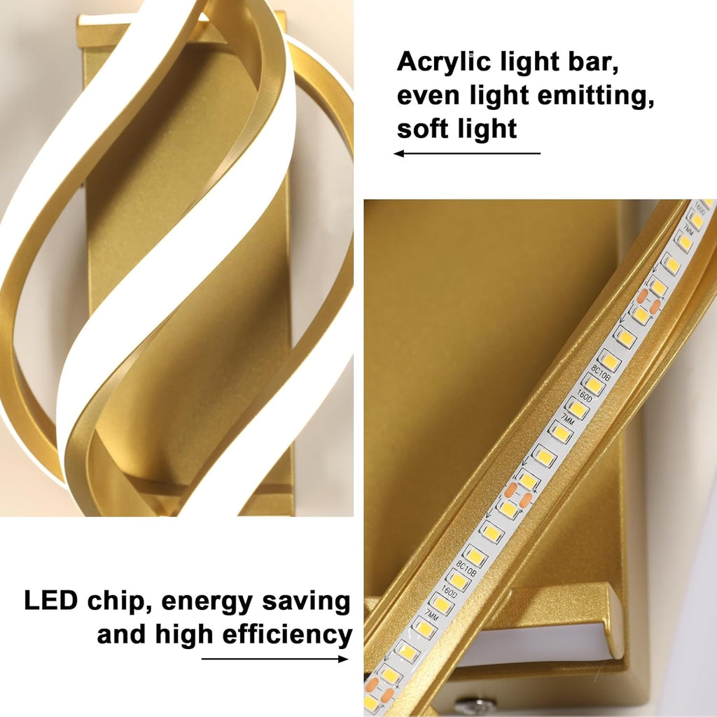 Wall Light - Gold Aluminium Frame, Natural Light