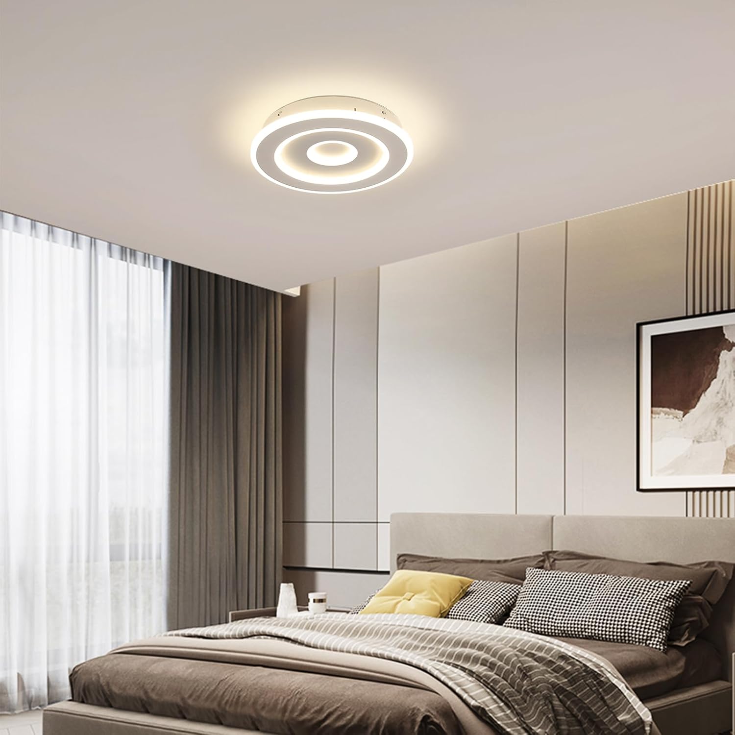 Ceiling Light - White Acrylic Frame, Natural Light