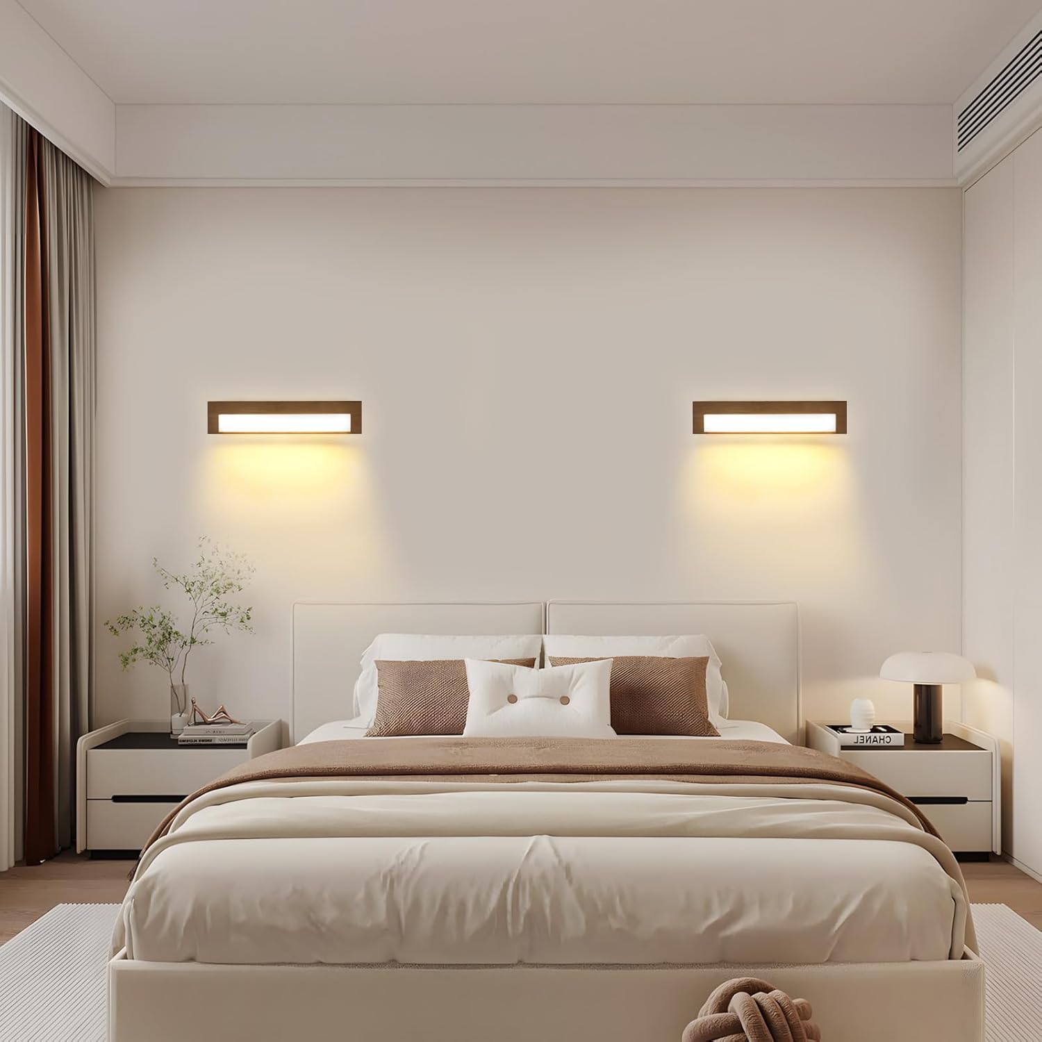 Wall Light - Wood Frame, Warm Light