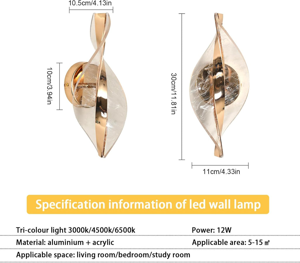 Wall Light - Gold Acrylic Frame, Tunable