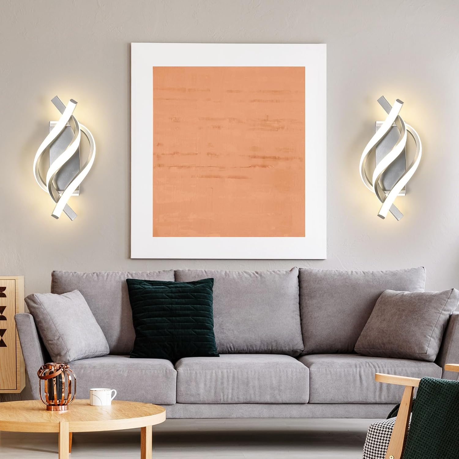 Wall Light - Silver Aluminium Frame, Natural Light