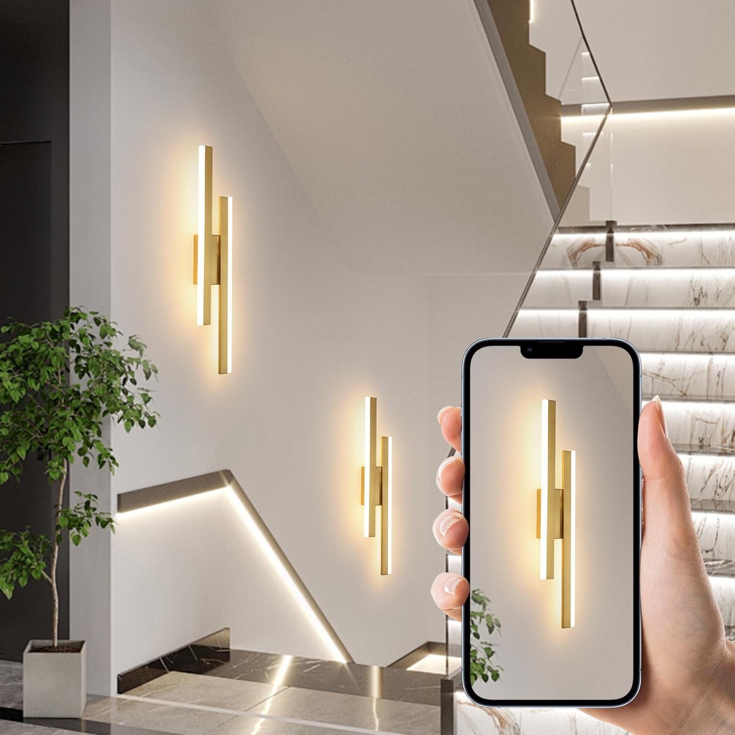 Wall Light - Gold Acrylic Frame, Tunable