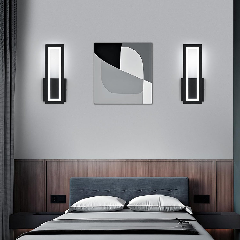 Wall Light - Black Acrylic Frame, White Light