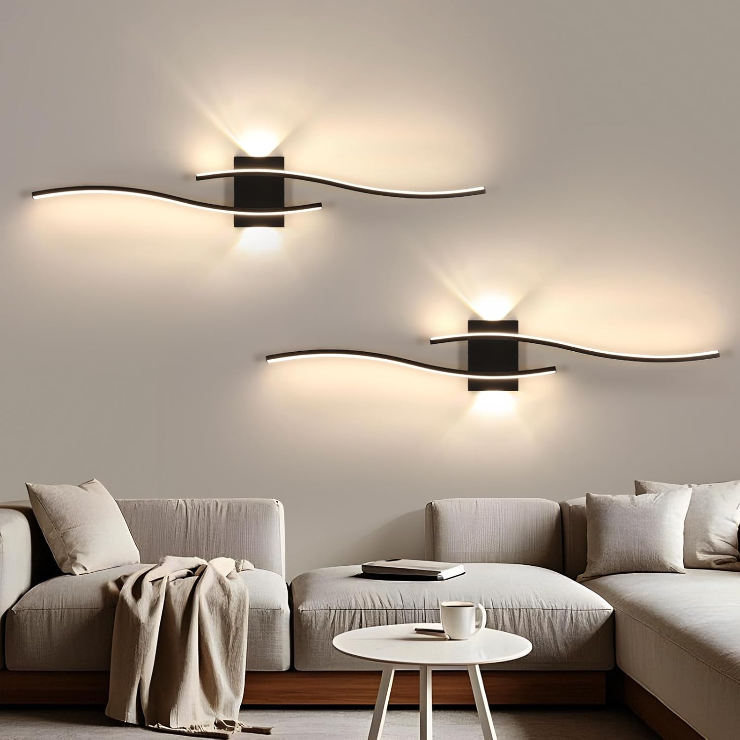 Wall Light - Black Aluminium Frame, Natural Light